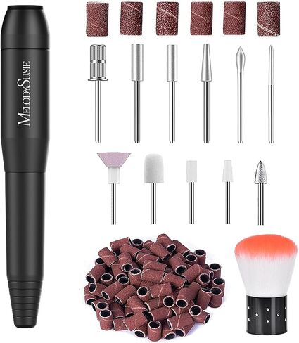 MelodySusie Electric Nail Drill Machine,PC120I Portable Electric Nail File Efile Set for Acrylic Gel Nails, Manicure Pedicure Tool with Nail Drill Bits Sanding Bands Dust Brush, Gold in Saudi Arabia