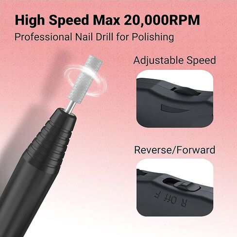 MelodySusie Electric Nail Drill Machine,PC120I Portable Electric Nail File Efile Set for Acrylic Gel Nails, Manicure Pedicure Tool with Nail Drill Bits Sanding Bands Dust Brush, Gold in Saudi Arabia