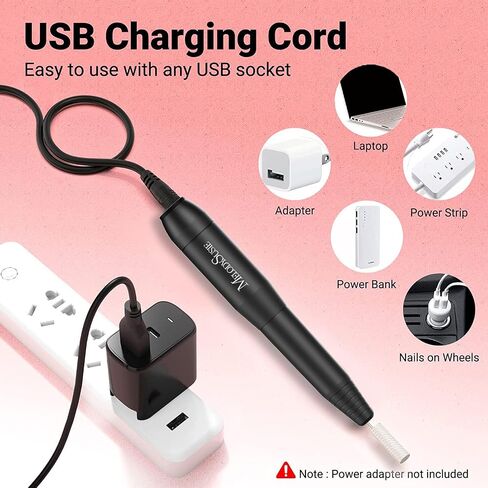 MelodySusie Electric Nail Drill Machine,PC120I Portable Electric Nail File Efile Set for Acrylic Gel Nails, Manicure Pedicure Tool with Nail Drill Bits Sanding Bands Dust Brush, Gold in Saudi Arabia