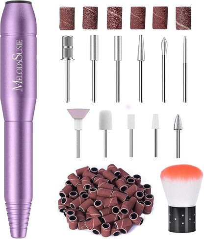 MelodySusie Electric Nail Drill Machine,PC120I Portable Electric Nail File Efile Set for Acrylic Gel Nails, Manicure Pedicure Tool with Nail Drill Bits Sanding Bands Dust Brush, Gold in Saudi Arabia