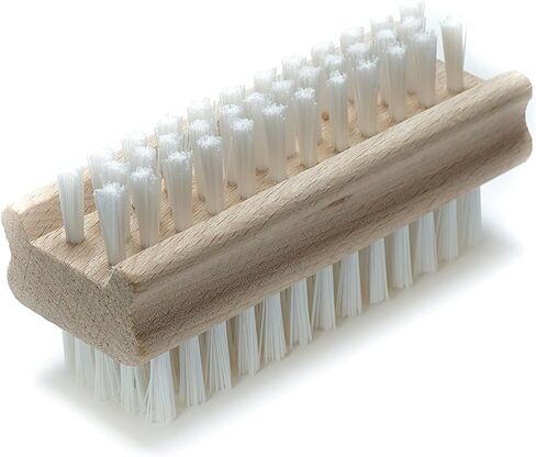 Konex Non-Slip Wooden Two-sided Hand and Nail Brush. Fingernail Brush for Nail Cleaning and Scrubbing. Heavy duty Stiff Nail Brush for Travel. Mechanic hand scrub brush with molded grip. in Saudi Arabia