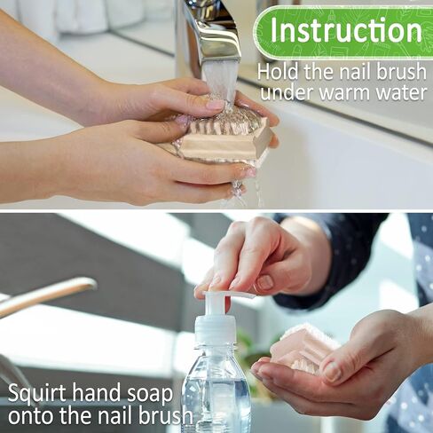 Konex Non-Slip Wooden Two-sided Hand and Nail Brush. Fingernail Brush for Nail Cleaning and Scrubbing. Heavy duty Stiff Nail Brush for Travel. Mechanic hand scrub brush with molded grip. in Saudi Arabia