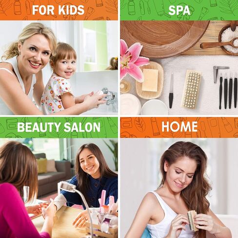 Konex Non-Slip Wooden Two-sided Hand and Nail Brush. Fingernail Brush for Nail Cleaning and Scrubbing. Heavy duty Stiff Nail Brush for Travel. Mechanic hand scrub brush with molded grip. in Saudi Arabia