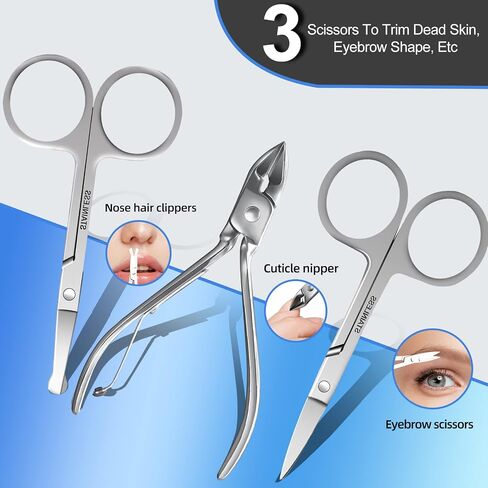 Manicure Set 30 in 1 Nail Clipper set,RedFlow Nail Clippers,Fingernail & Toenail Clippers,Manicure Tools,Pedicure Tools,Suitable for Travel Manicure Kit (A-Black) in Saudi Arabia