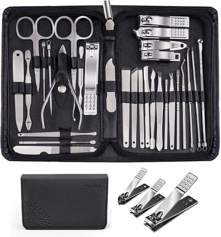 WOAMA Manicure Set Pedicure Kit - 30 in 1 Nail Kit Professional Stainless Steel Nail Care Kit for Women - Pink in Saudi Arabia