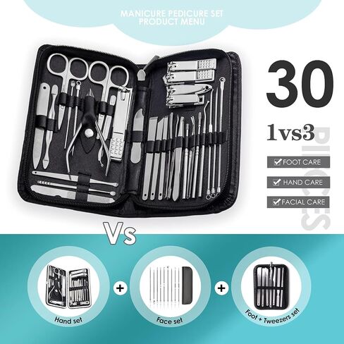 WOAMA Manicure Set Pedicure Kit - 30 in 1 Nail Kit Professional Stainless Steel Nail Care Kit for Women - Pink in Saudi Arabia