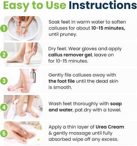 Callus Remover for Feet with Extra Strength Gel & Foot Pumice Stone Set - Easy Way to Remove Hard Calluses & Dead Skin Build-Up - Professional at-Home Foot Care for Men & Women - Made in The USA in Saudi Arabia
