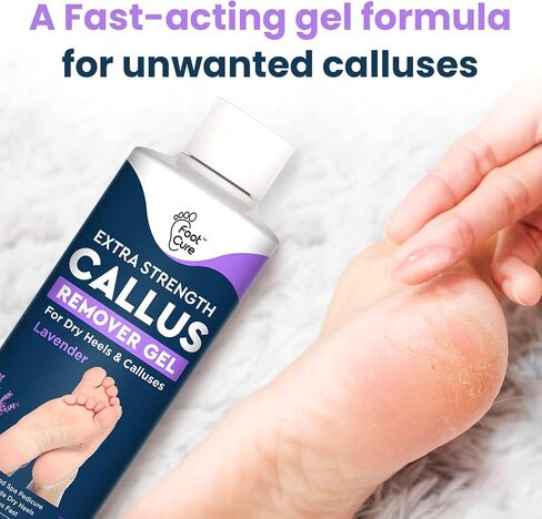 Callus Remover for Feet with Extra Strength Gel & Foot Pumice Stone Set - Easy Way to Remove Hard Calluses & Dead Skin Build-Up - Professional at-Home Foot Care for Men & Women - Made in The USA in Kuwait