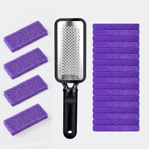 Foot Callus Remover Kit Foot File Callus Remover for Feet Pedicure Supplies Professional Metal Foot File and 20 PCS Pumice Stone for Feet Foot Scraper for Callus Removal Rough Dead Skin Removal. in Saudi Arabia