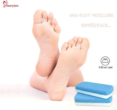 حجر خفاف مزدوج الجوانب للأقدام والبشرة الصلبة 100% مزيل مسامير القدم من الزجاج الكتاني، يقشر القدمين وينعم البشرة in Kuwait