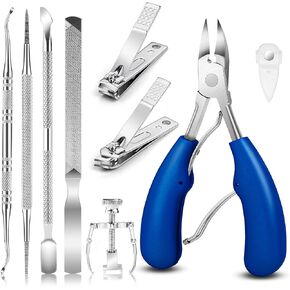 JTIEO 9PCS Toenail Clippers Tool, Ingrown Toenail Treatment Stainless Steel Removal Kit Professional Tool Set for Ingrown & Thick Nail