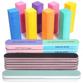 FANDAMEI Nail Files and Buffers, 20PCS Professional Manicure Tools Kit. Rectangular Nail Buffer Block & 100/180 Grit Nail File, 7 Way Nail File & Nail Polishing Buffer. Nail Care Tool in Kuwait