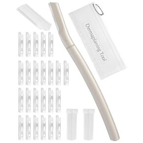 Dermaplaning Tool for Face Professional, Facial Razors for Women Face with 20 Blade Refills, Eyebrow Razor for Women and Men in Kuwait