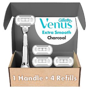 Gillette Venus Extra Smooth Charcoal Women's Razor Handle + 4 Blade Refills in Saudi Arabia