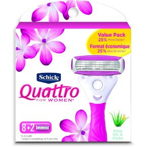Schick Quattro Womens Ultra Smooth Razor Blade Refills for Women Value Pack, 10 Count in Saudi Arabia