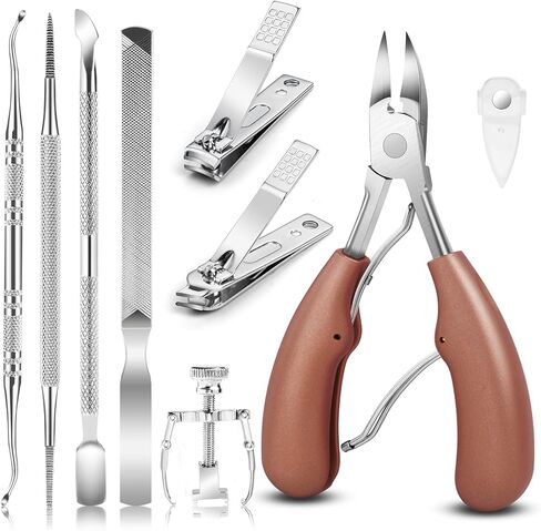 JTIEO 9PCS Toenail Clippers Tool, Ingrown Toenail Treatment Stainless Steel Removal Kit Professional Tool Set for Ingrown & Thick Nail in Saudi Arabia