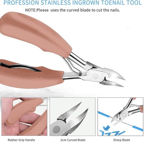 JTIEO 9PCS Toenail Clippers Tool, Ingrown Toenail Treatment Stainless Steel Removal Kit Professional Tool Set for Ingrown & Thick Nail in Saudi Arabia