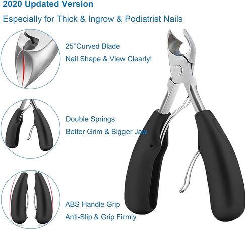 Thick Toenail Clippers, Mens Nail Clippers for Large Big Thick Nail and Toenail Senior Nail Clippers with Easy Grip Rubber Handle for Podiatrist/Ingrown/Seniors/Adult in Saudi Arabia