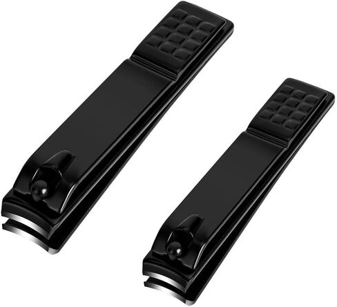 Nail Clippers Set, Sharp Stainless Steel Fingernail Clipper & Toenail Clippers, Black Nail Cutter, Large and Small 2 Piece Set. (Large/Small) in Saudi Arabia