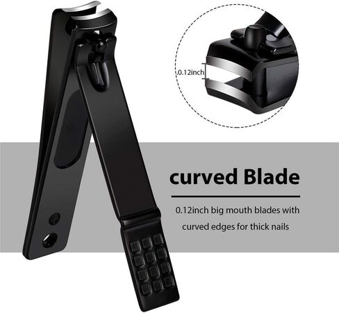Nail Clippers Set, Sharp Stainless Steel Fingernail Clipper & Toenail Clippers, Black Nail Cutter, Large and Small 2 Piece Set. (Large/Small) in Saudi Arabia