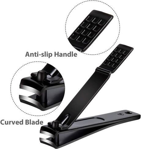 Nail Clippers Set, Sharp Stainless Steel Fingernail Clipper & Toenail Clippers, Black Nail Cutter, Large and Small 2 Piece Set. (Large/Small) in Saudi Arabia