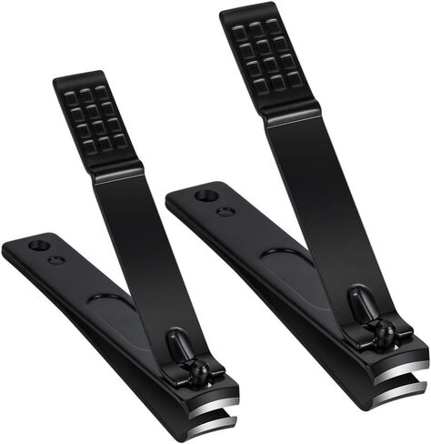Nail Clippers Set, Sharp Stainless Steel Fingernail Clipper & Toenail Clippers, Black Nail Cutter, Large and Small 2 Piece Set. (Large/Small) in Saudi Arabia