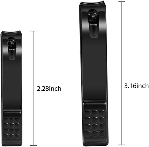 Nail Clippers Set, Sharp Stainless Steel Fingernail Clipper & Toenail Clippers, Black Nail Cutter, Large and Small 2 Piece Set. (Large/Small) in Saudi Arabia