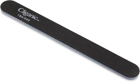12 Pack Nail File Set: 180/240 Grit | Professional Emery Boards for Natural, Gel & Acrylic Nails | Washable Double Sided Kit | Cliganic 90 Days Warranty in Saudi Arabia