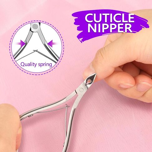 3pcs Double Sided Rectangular Nail File and Buffer, Buffer Block Sponge Polished, Nail Brush, Come with Cuticle Nipper and Pusher, Perfect Manicure Tool Kit for Shiny Nail in Kuwait
