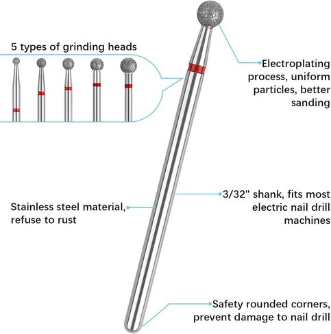 Rolybag 10 Pieces nail drill heads nail drill bits sanding band shaft 3/32 inch nail drill bits mandrels for electric file nail sanders manicure pedicures home salon & spa in Saudi Arabia