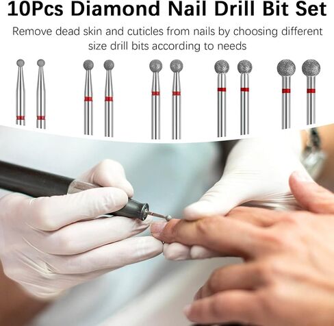 Rolybag 10 Pieces nail drill heads nail drill bits sanding band shaft 3/32 inch nail drill bits mandrels for electric file nail sanders manicure pedicures home salon & spa in Saudi Arabia