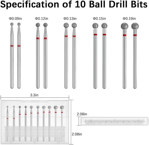 Rolybag 10 Pieces nail drill heads nail drill bits sanding band shaft 3/32 inch nail drill bits mandrels for electric file nail sanders manicure pedicures home salon & spa in Saudi Arabia