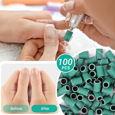 100 قطعة من رؤوس مثقاب الأظافر من ميلوديسوزي، أشرطة صنفرة لمثقاب الأظافر، 180 حبيبة دقيقة، أشرطة صنفرة لأظافر الأكريليك، جل الأظافر والباديكير in Kuwait