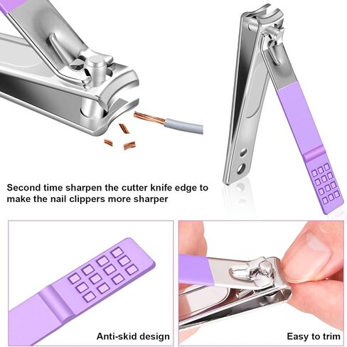 Manicure Set 10pcs Professional Nail Clippers Kit Pedicure Care Tools-Stainless Steel Grooming Tools for Travel (Violet) in Kuwait