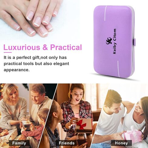 Manicure Set 10pcs Professional Nail Clippers Kit Pedicure Care Tools-Stainless Steel Grooming Tools for Travel (Violet) in Kuwait