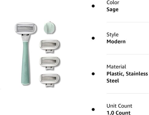 Flamingo 5-Blade Razors for Women - 1 Razor Handle + 4 5-Blade Refills + 1 Shower Holder - Chrome in Saudi Arabia