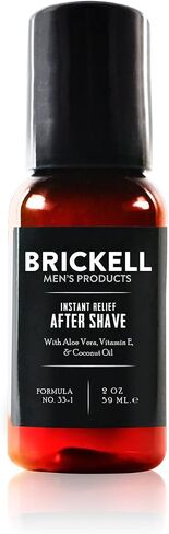 Brickell Men's Instant Relief Aftershave for Men, Natural and Organic Soothing After Shave Balm to Prevent Razor Burn, 2 Ounce, Scented in Saudi Arabia