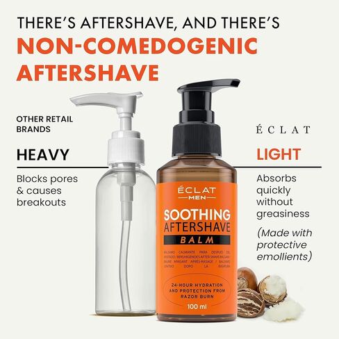 Eclat Skincare 𝗪𝗜𝗡𝗡𝗘𝗥 𝟮𝟬𝟮𝟯* بعد الحلاقة للرجال، بلسم ما بعد الحلاقة خفيف وغير دهني يقلل من حرق ماكينة الحلاقة والنتوء والاحمرار، مرطب بعد الحلاقة للرجال، غسول ما بعد الحلاقة عضوي 100% in Kuwait