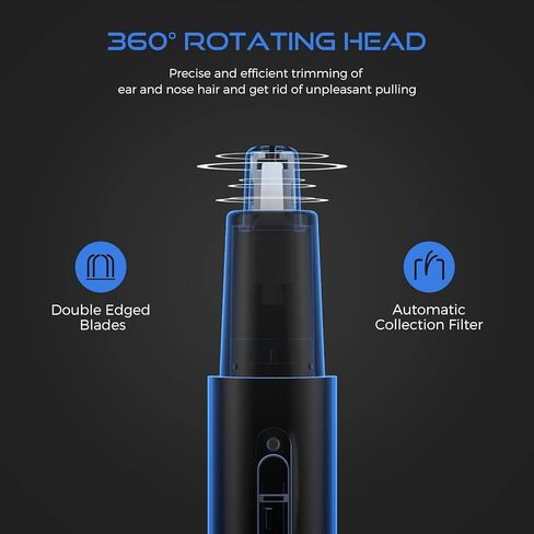 جينيتي ماكينة تشذيب شعر الأنف للرجال، 2023 ماكينة تشذيب شعر الأنف القابلة لإعادة الشحن عبر USB غير مؤلمة، ماكينة تشذيب الأنف المحمولة للرجال والنساء، IPX7 مقاومة للماء بشفرات مزدوجة الحواف، ماكينة تشذيب الأنف لسهولة التنظيف in Kuwait