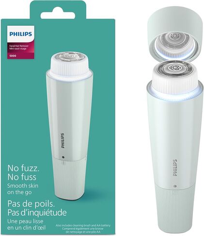Philips Beauty Series 5000 Electric Facial Hair Remover for Women, Cordless & Compact, Wide Hypollergenic Head, Gentle & Quick Hair Removal Easy Finishing Touch Ups, BRR474/00 in Saudi Arabia