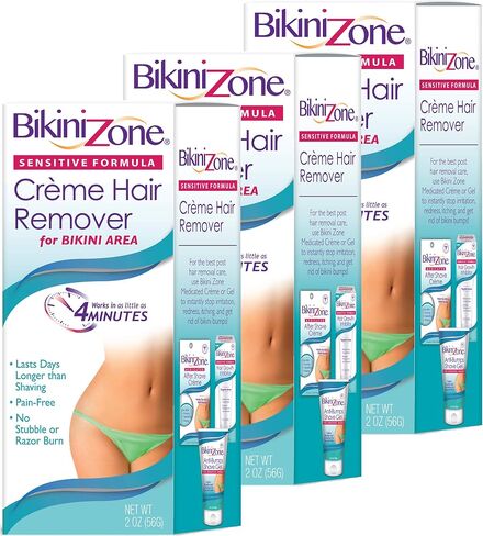 Bikini Zone Crème Hair Remover – Instant Hair Removal for Women – Depilatory Cream for Sensitive Skin & Delicate Areas – Lasts Longer than Shaving – Painless w/Aloe, Chamomile & Green Tea in Saudi Arabia