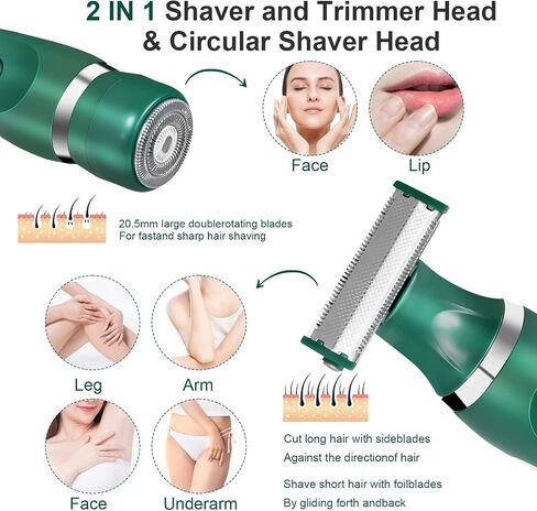 FINTOZER Electric Shaver for Women, Cordless Women Razor Rechargeable Bikini Trimmer for Pubic Hair with 3 Heads & Trimming Combs for Legs Arms Underarms Bikini Area Wet & Dry Use in Saudi Arabia