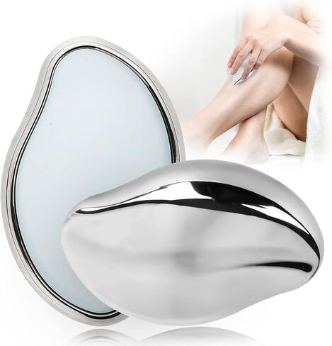 ممحاة شعر كريستالية، مزيل شعر كريستالي قابل لإعادة الاستخدام، أداة إزالة الشعر السحرية غير المؤلمة، ممحاة شعر سحرية للظهر والذراعين والساقين، ممحاة شعر كريستالية سريعة وسهلة للنساء والرجال - فضي in Kuwait