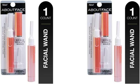 Kai About Face Sonic Beauty Wand with Bonus Eyebrow Shaper; Battery Operated Face Hair Remover; Face, Chin, & Lip Hair Remover, Face Hair Remover Tool for Women, Epilator for Men & Women (Pack of 2) in Kuwait