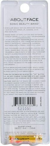 Kai About Face Sonic Beauty Wand with Bonus Eyebrow Shaper; Battery Operated Face Hair Remover; Face, Chin, & Lip Hair Remover, Face Hair Remover Tool for Women, Epilator for Men & Women (Pack of 2) in Kuwait