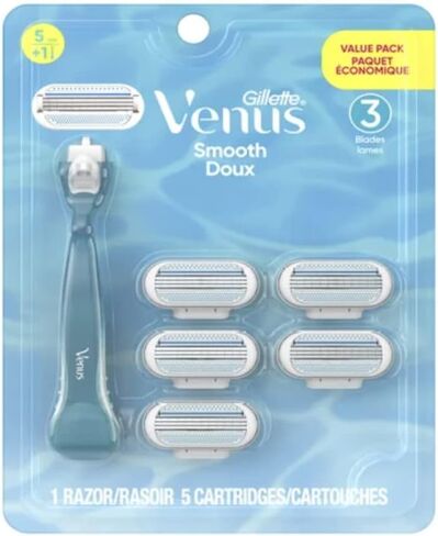 Gillette Venus Smooth Womens Razor, Includes 1 Handle, 2 Razor Blade Refills in Saudi Arabia