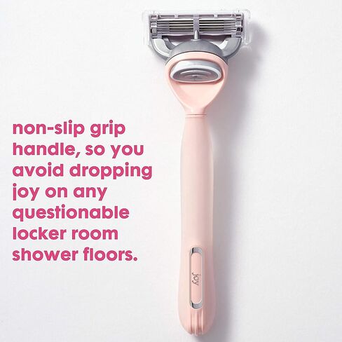 joy Razors for Women, 1 Handle, 4 Razor Blade Refills, Pink, Lubrastrip to Help Avoid Skin Irritation in Saudi Arabia
