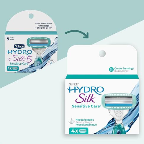 Schick Hydro Silk Moisturizing Razor Blade Refills for Women with Shower Hanger, 4 Count in Saudi Arabia
