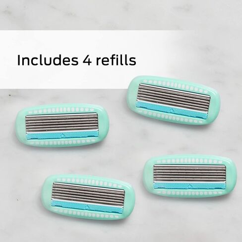 Schick Hydro Silk Moisturizing Razor Blade Refills for Women with Shower Hanger, 4 Count in Saudi Arabia