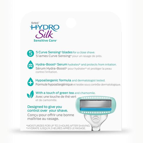 Schick Hydro Silk Moisturizing Razor Blade Refills for Women with Shower Hanger, 4 Count in Saudi Arabia
